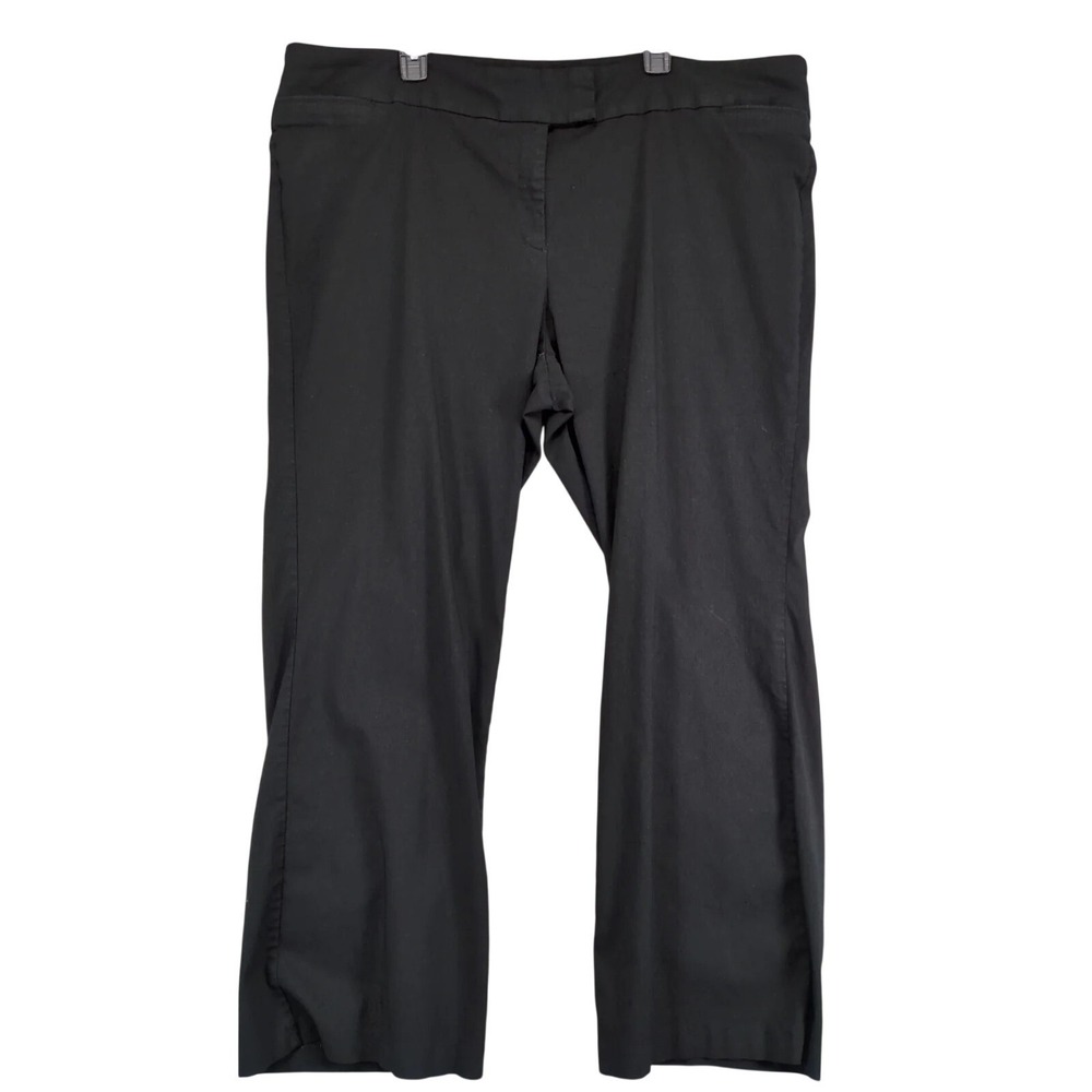 Lane Bryant Black Wide Leg Dress Pants Womens 26W 48x30.5" Stretch Career Office